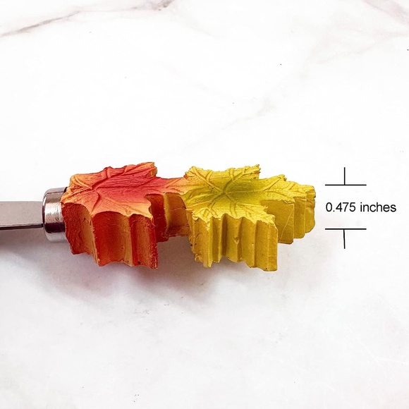 Fall Leaf Decor 4-Piece Hand Painted Resin Handle with Stainless Steel Blade - Picture 7 of 10